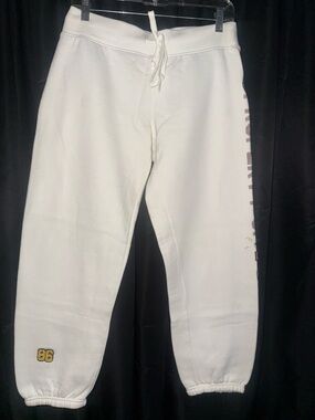 Victoria's Secret PINK White Women’s Joggers with Side Script